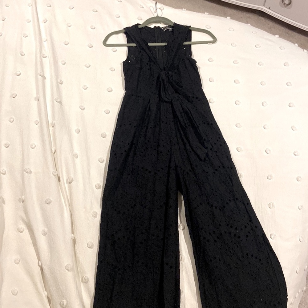 Black crochet jumpsuit